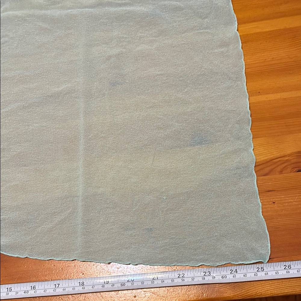 Vintage Chiffon Floral Embroidered Scarf in Light Blue - Picture 10 of 10